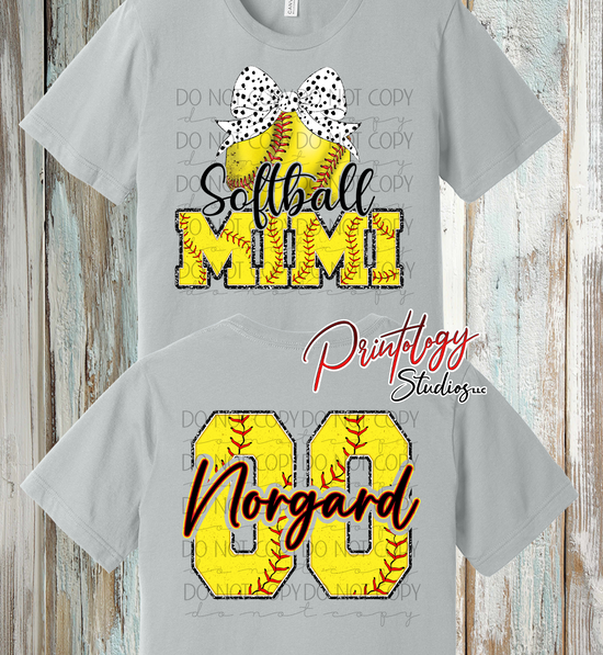 Custom Softball Mimi Shirt – Personalized Name & Number