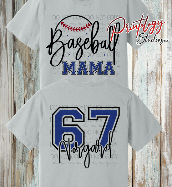 Custom Baseball Mama Shirt - Personalized Name & Number
