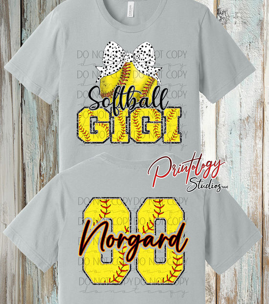 Custom Softball Gigi Shirt – Personalized Name & Number
