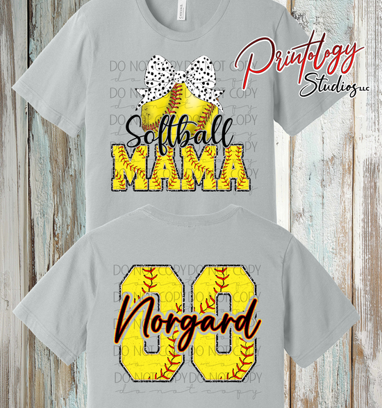 Custom Softball Mama Shirt – Personalized Name & Number