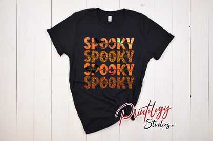 Spooky Mama Halloween DTF Transfer – Leopard & Pumpkin Design