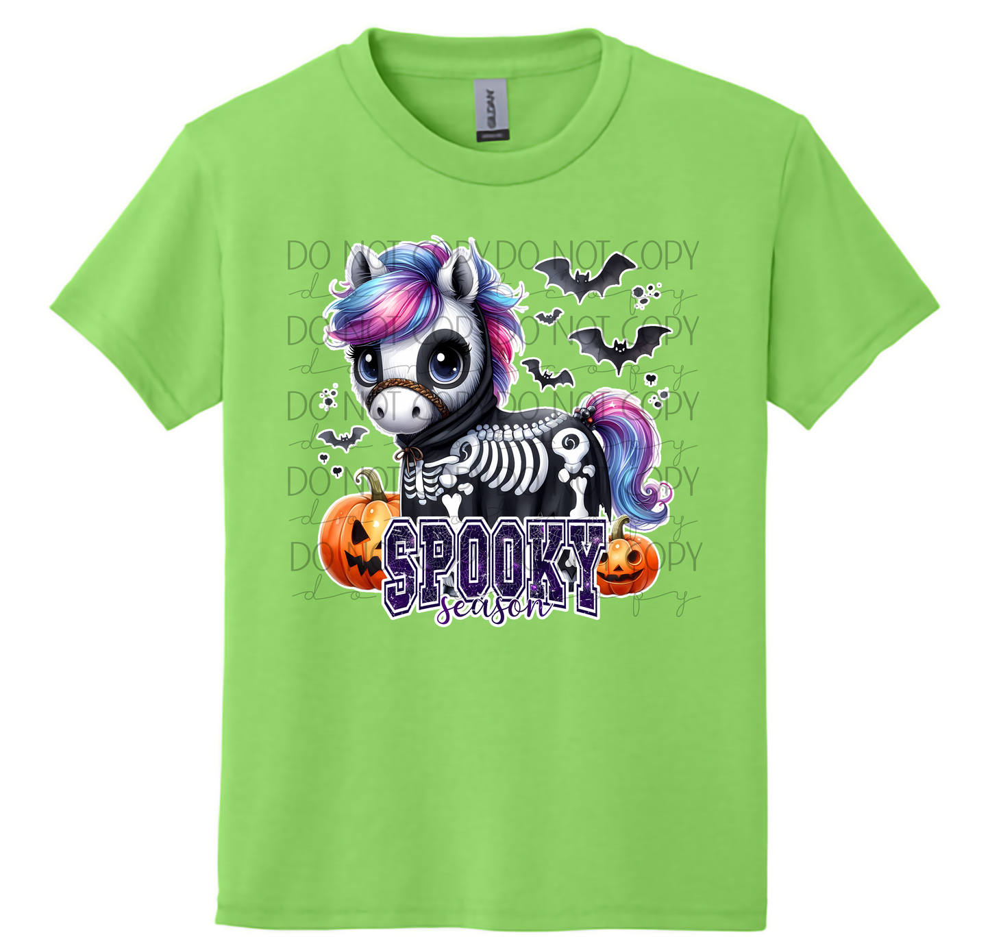 Youth-Spooky Season Unicorn Skeleton T-Shirt