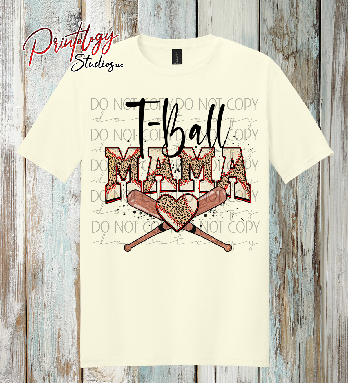T-Ball Mama Baseball Shirt | Leopard Print Sports Mom Tee