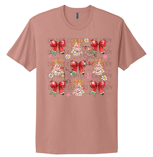 Teacher Trees & Bows Christmas Tee
