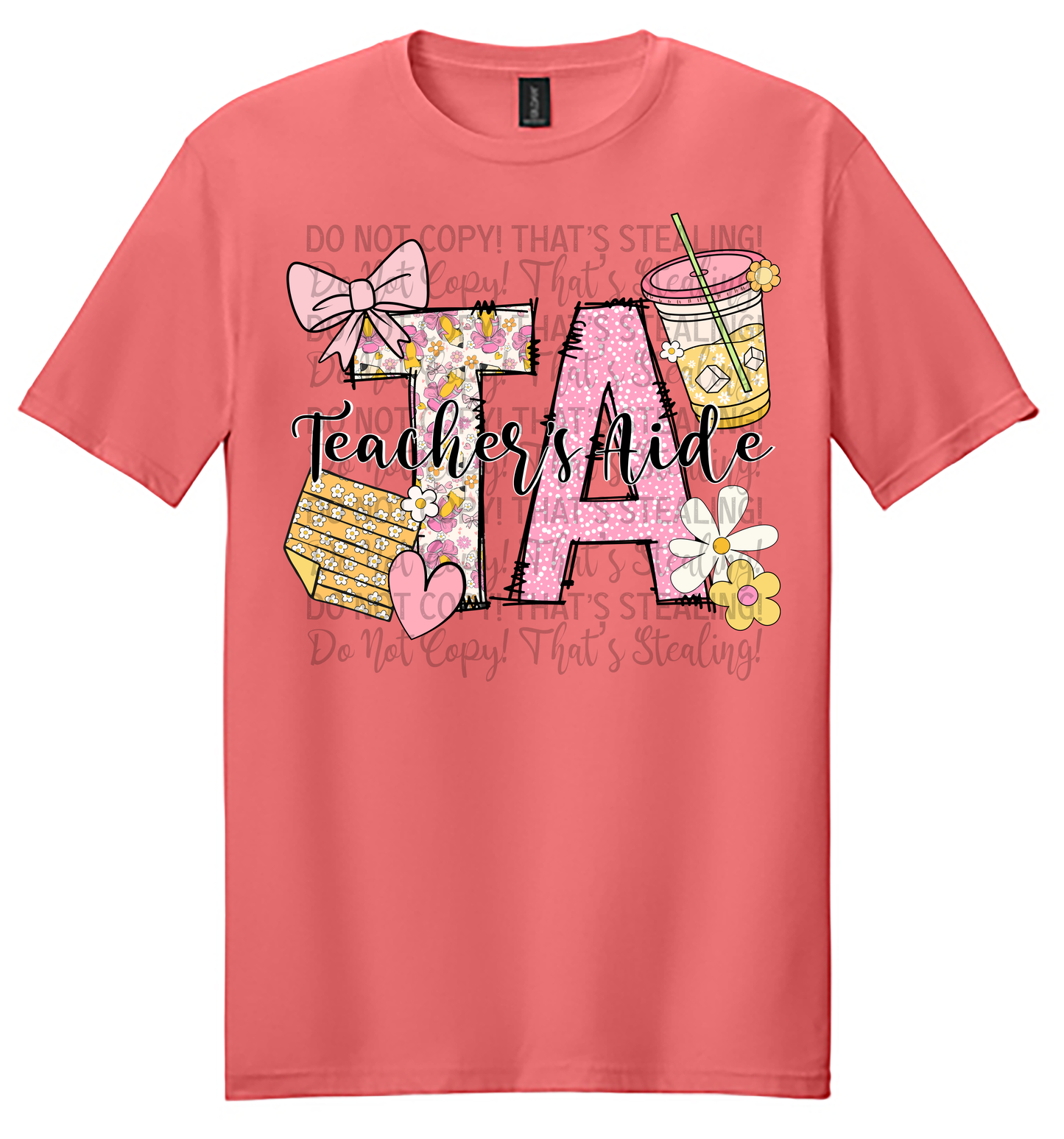 Teacher Aide “TA” Floral Tee