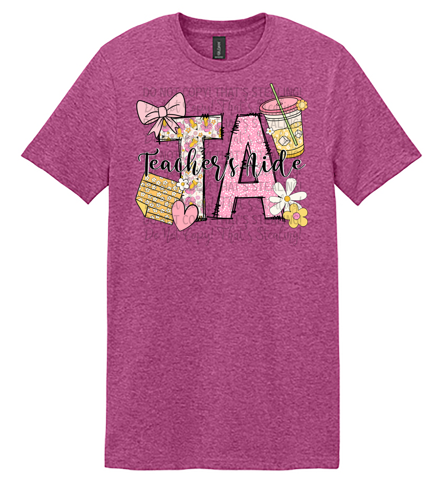 Teacher Aide “TA” Floral Tee