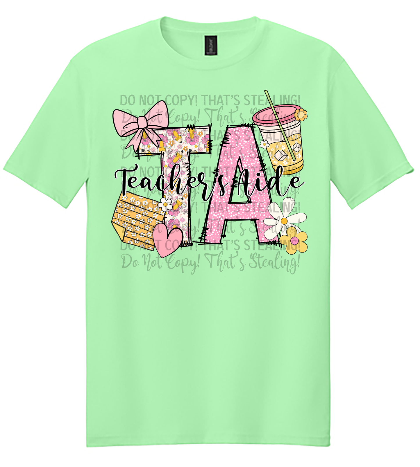 Teacher Aide “TA” Floral Tee