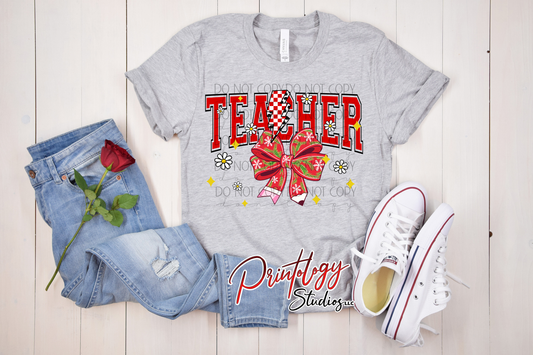 Teacher Coquette Bow – DTF Transfer