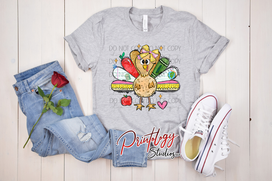 Teacher Turkey Thanksgiving DTF Transfer
