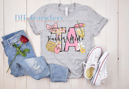 Teacher’s Aide Pink Floral Design