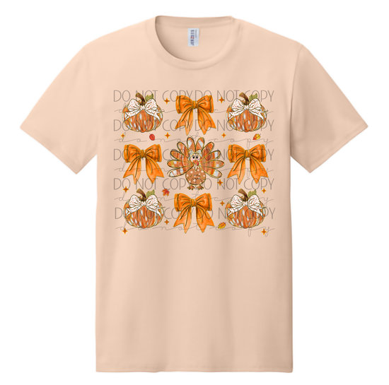 Pumpkins, Bows & Turkey Tee
