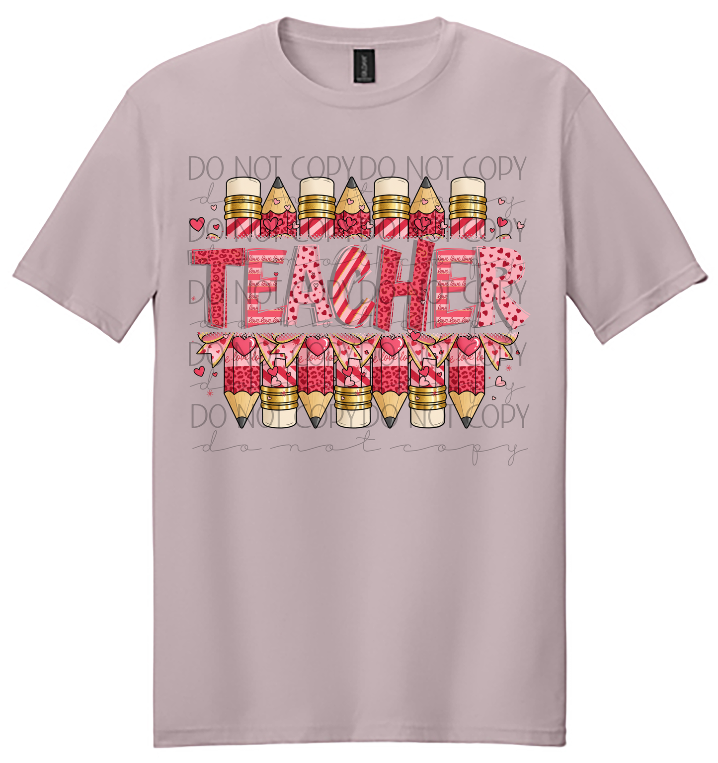 Valentine Teacher Shirt – Pencil & Heart Design