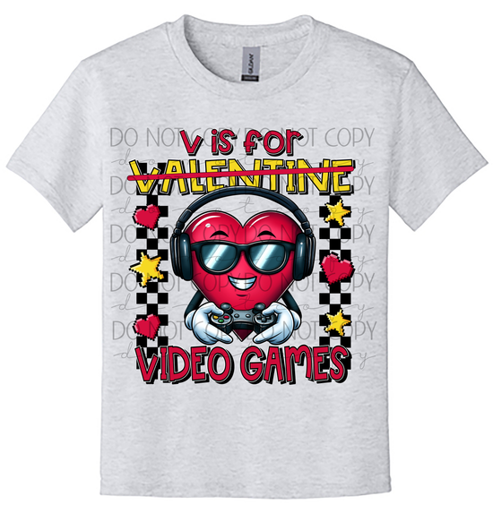 Youth V Is for Video Games Valentine Shirt