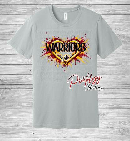 Warriors Splatter Heart Tee