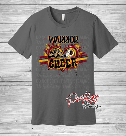 Warriors Splatter Heart & Stripes Cheer Tee
