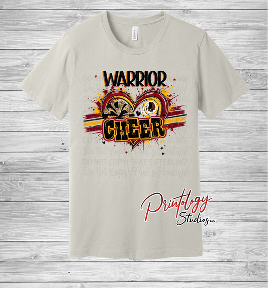 Warriors Splatter Heart & Stripes Cheer Tee