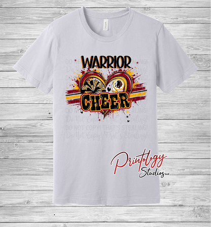 Warriors Splatter Heart & Stripes Cheer Tee