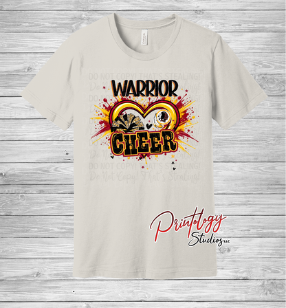 Warriors Splatter Heart Cheer Tee