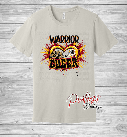 Warriors Splatter Heart Cheer Tee