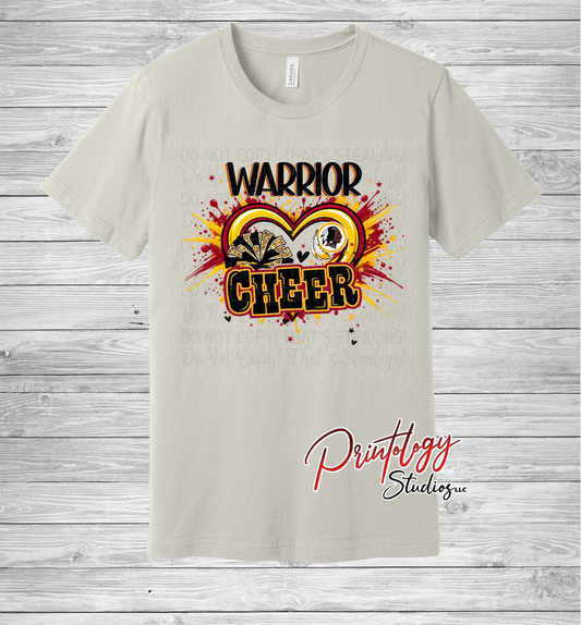 Warriors Splatter Heart Cheer Tee