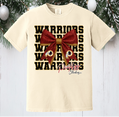 Warriors Glitter Look Bow T-Shirt – Red & Gold - Comfort Colors