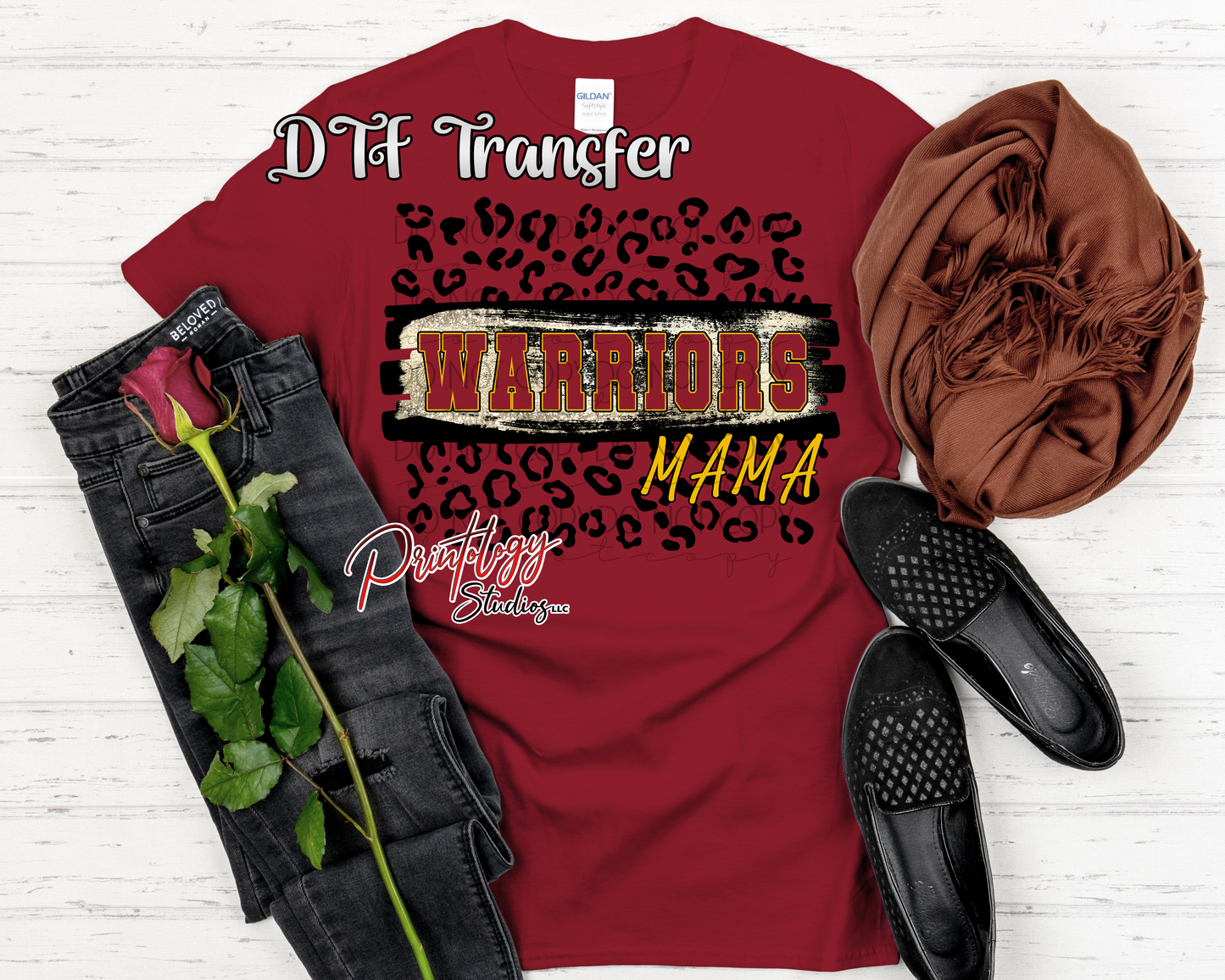 Warriors Mama Leopard Print – DTF Transfer