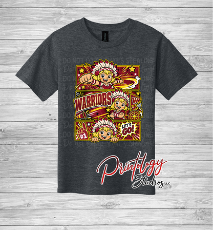 Youth Callahan Warriors - Blonde Haired Girl - Comic Style Tee