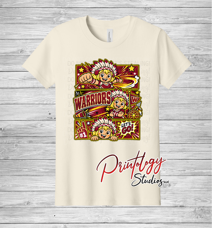 Youth Callahan Warriors - Blonde Haired Girl - Comic Style Tee