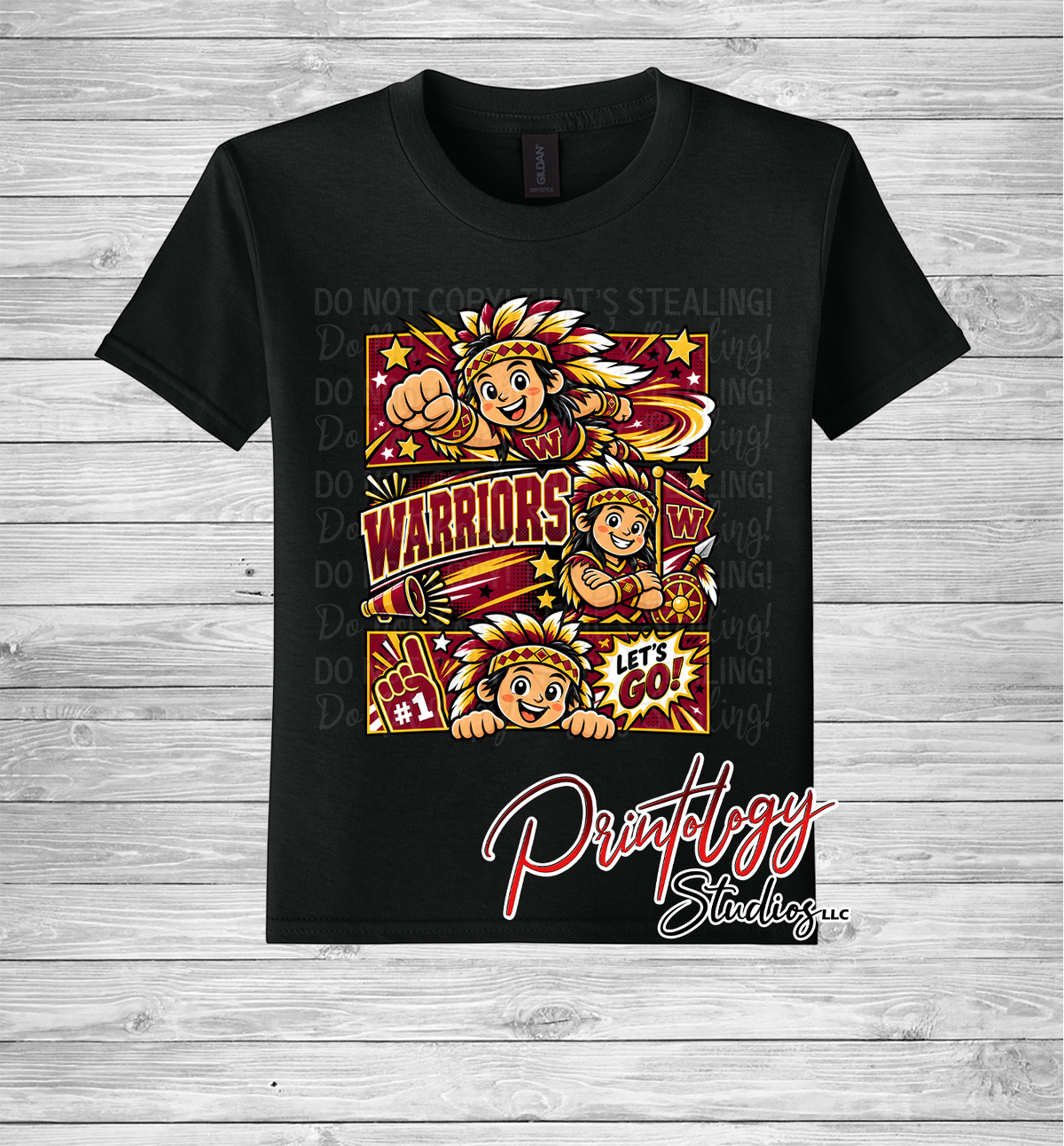 Youth Callahan Warriors - Boy - Comic Style Tee - CIS
