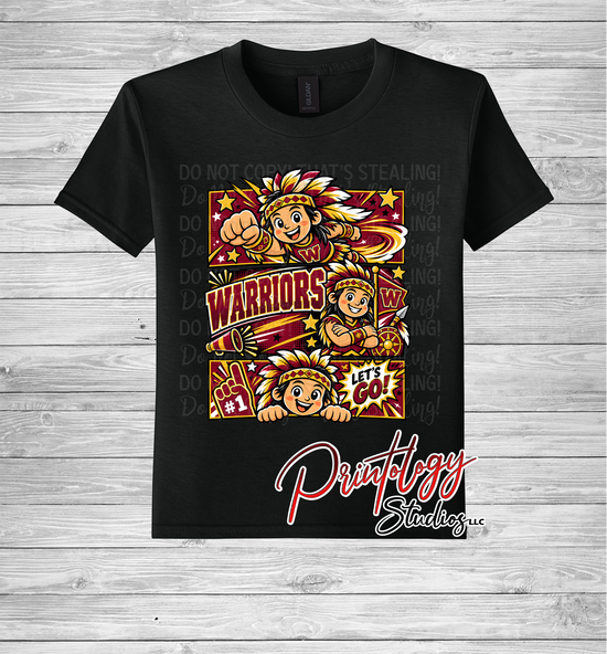 Youth Callahan Warriors - Boy - Comic Style Tee - CIS