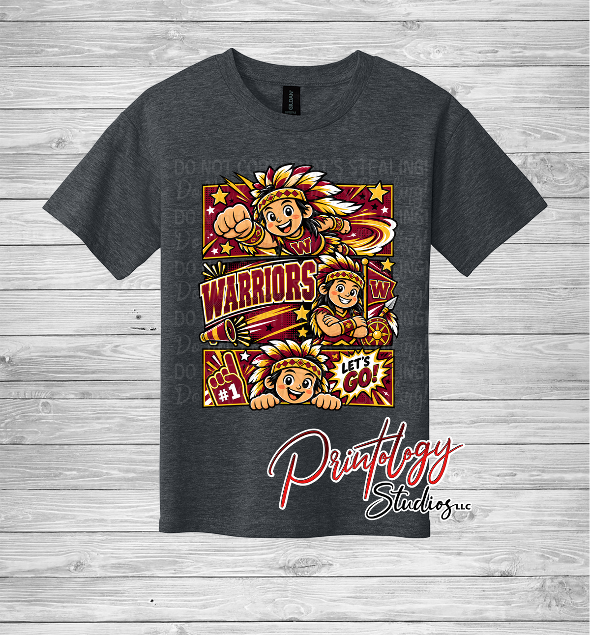 Youth Callahan Warriors - Boy - Comic Style Tee - CIS