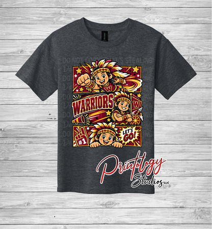 Youth Callahan Warriors - Boy - Comic Style Tee - CIS