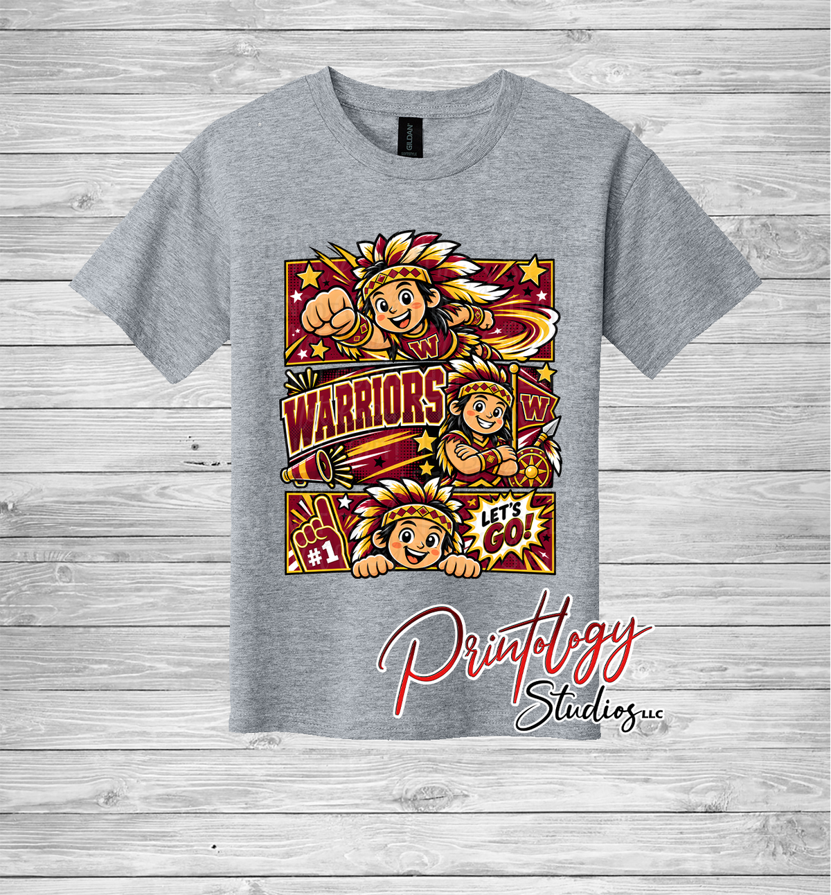 Youth Callahan Warriors - Boy - Comic Style Tee - CIS