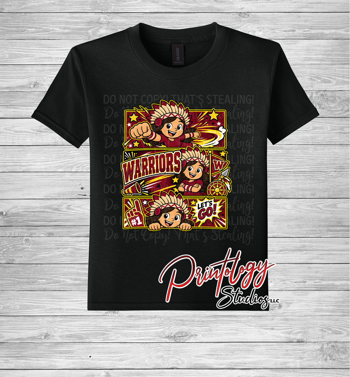 Youth Callahan Warriors - Brown Haired Girl - Comic Style Tee