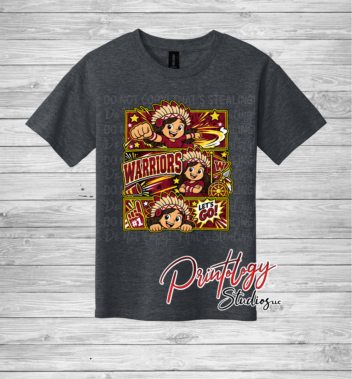 Youth Callahan Warriors - Brown Haired Girl - Comic Style Tee