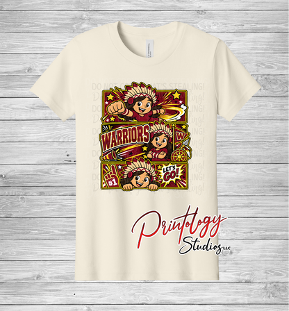Youth Callahan Warriors - Brown Haired Girl - Comic Style Tee