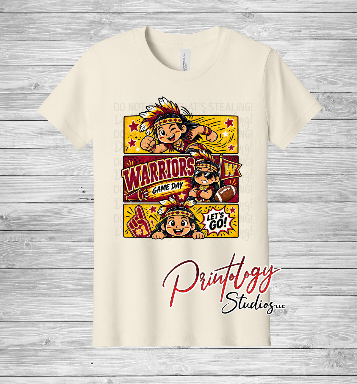 Youth Callahan Little Warriors Game Day- Boy Comic Style Tee