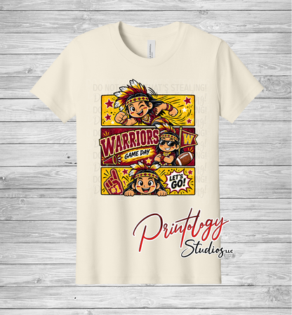 Youth Callahan Little Warriors Game Day- Boy Comic Style Tee