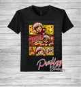 Youth Callahan Little Warriors Game Day- Brown Haired Girl Comic Style Tee