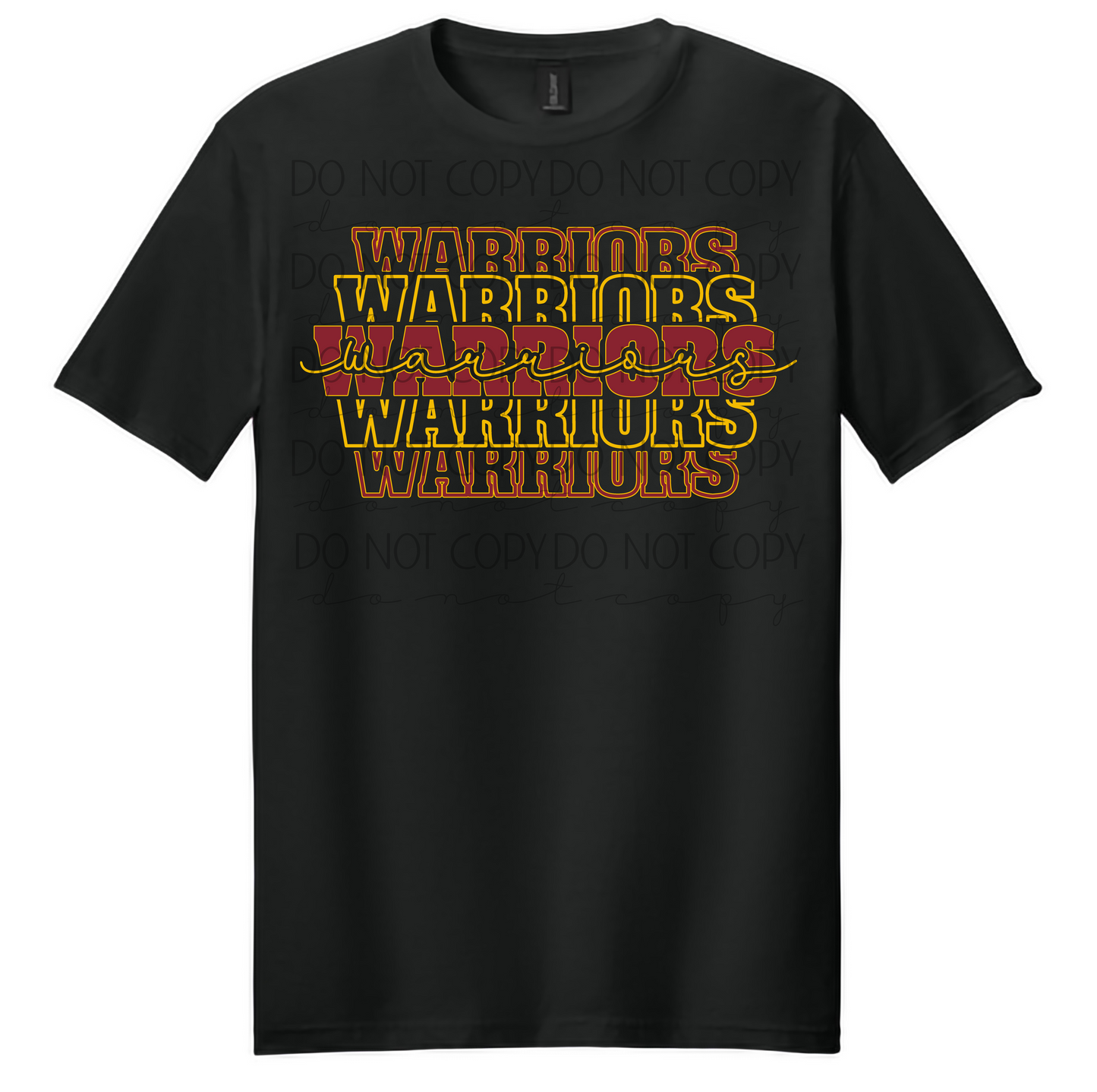 Warriors Repeating Text T-Shirt
