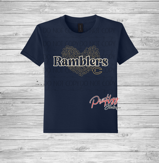 Youth Callahan Ramblers Leopard Heart Tee
