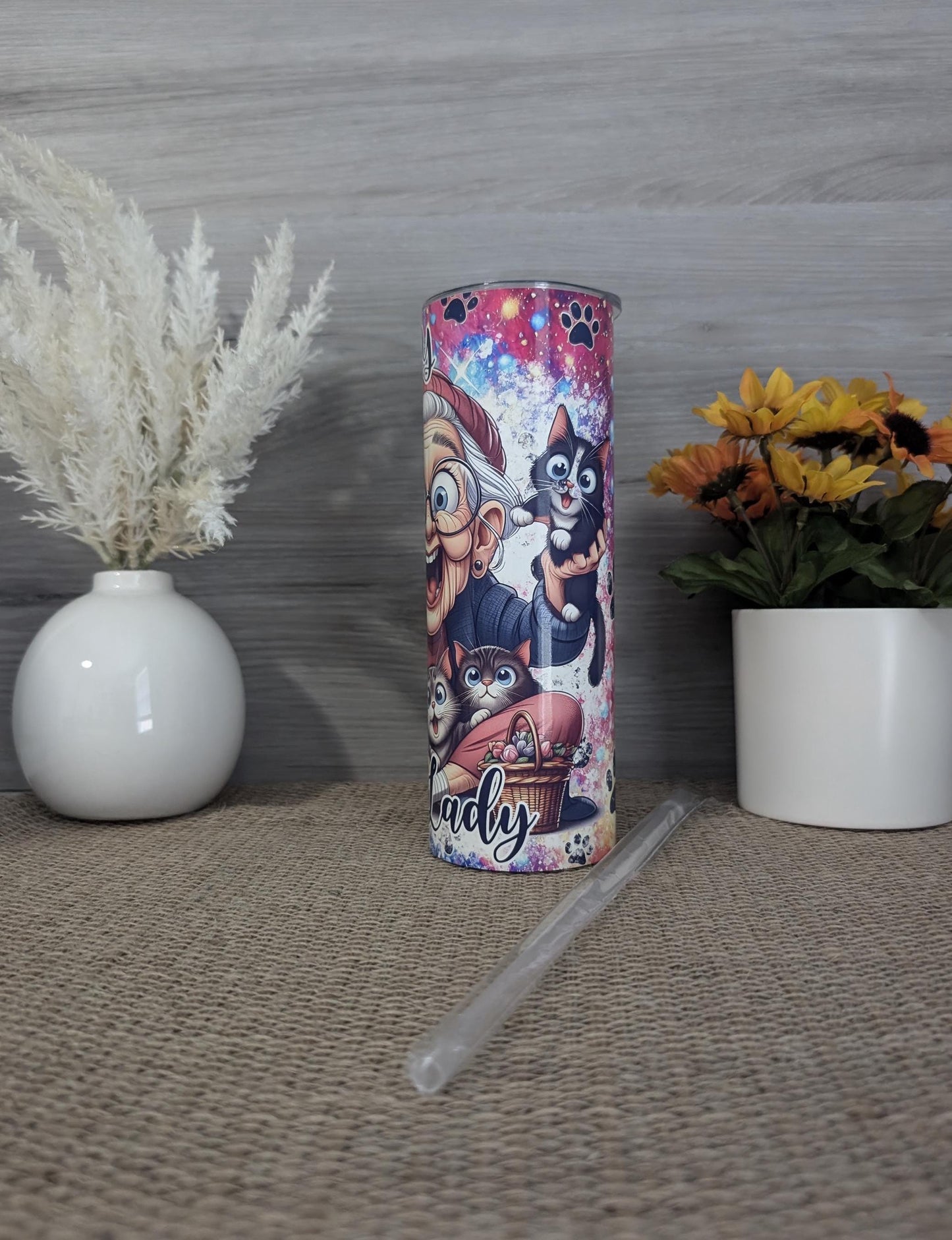 Crazy Cat Lady Tumbler – 20oz Skinny Stainless Steel Cu