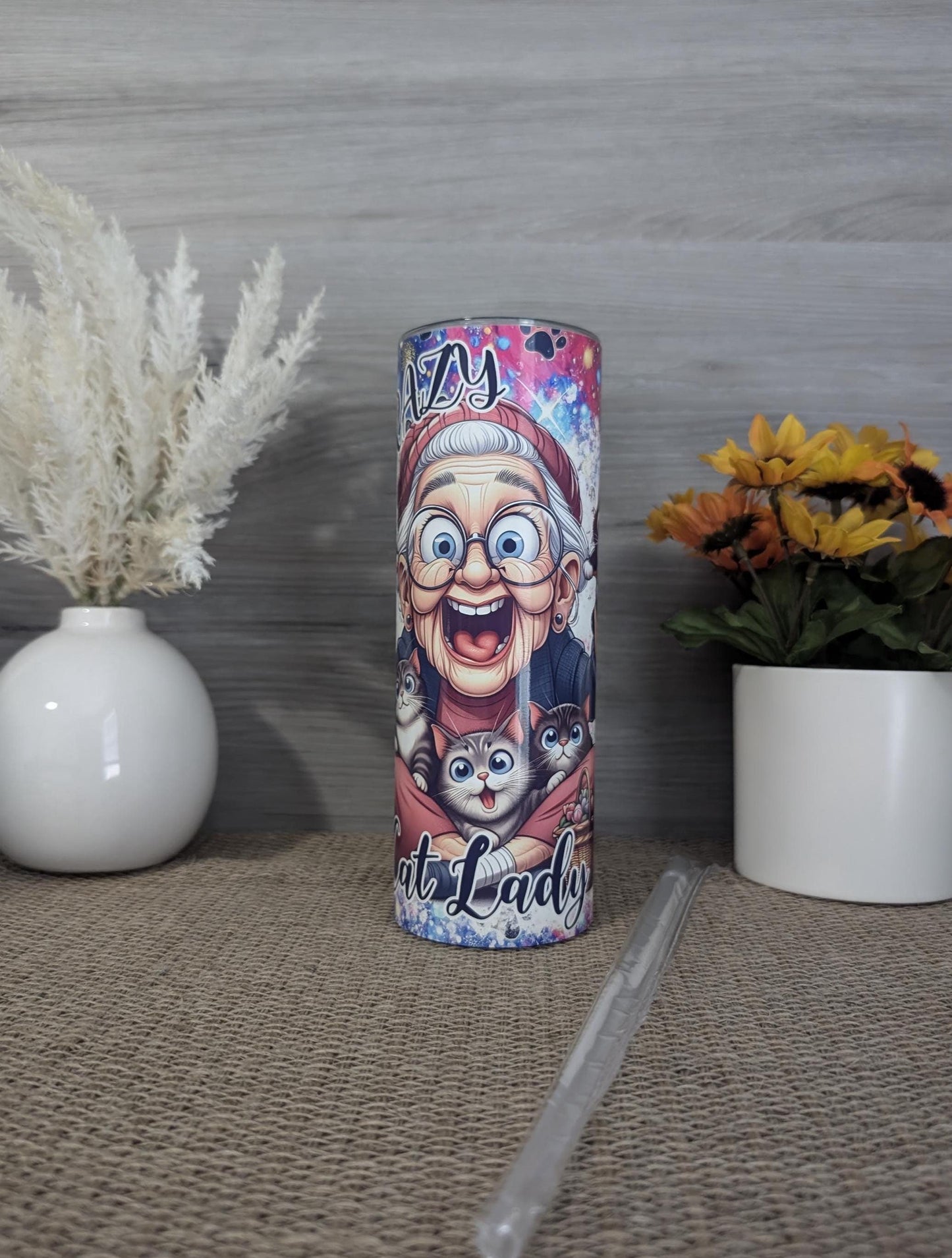 Crazy Cat Lady Tumbler – 20oz Skinny Stainless Steel Cu