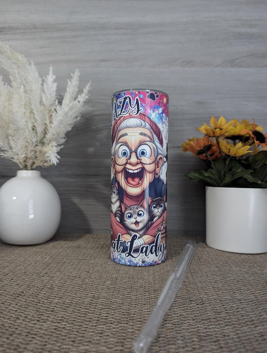 Crazy Cat Lady Tumbler – 20oz Skinny Stainless Steel Cu
