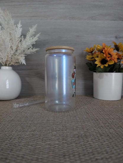 #TeacherLife Glass Can – Cute Teacher Bun Design