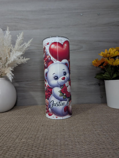 Personalized Teddy Bear Valentine Tumbler