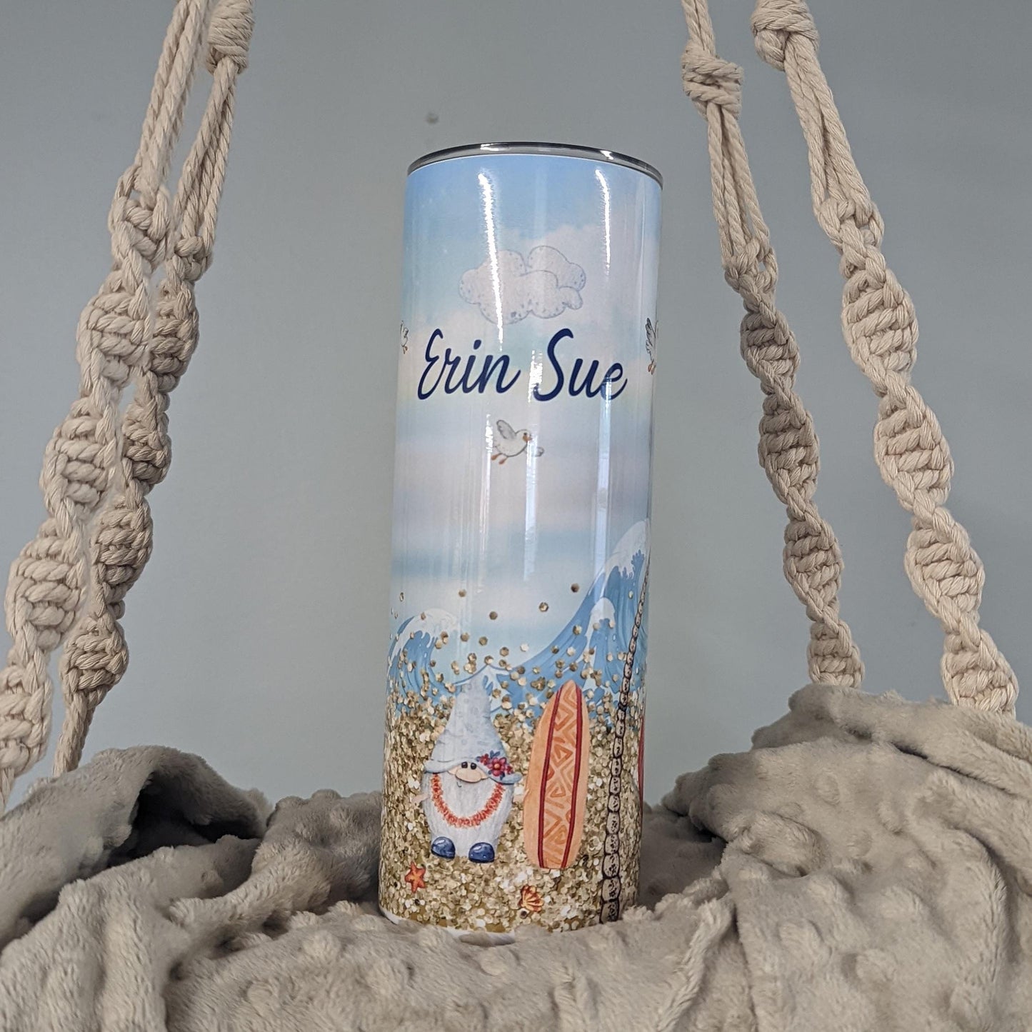 Adorable Custom Beach Gnome Tumbler
