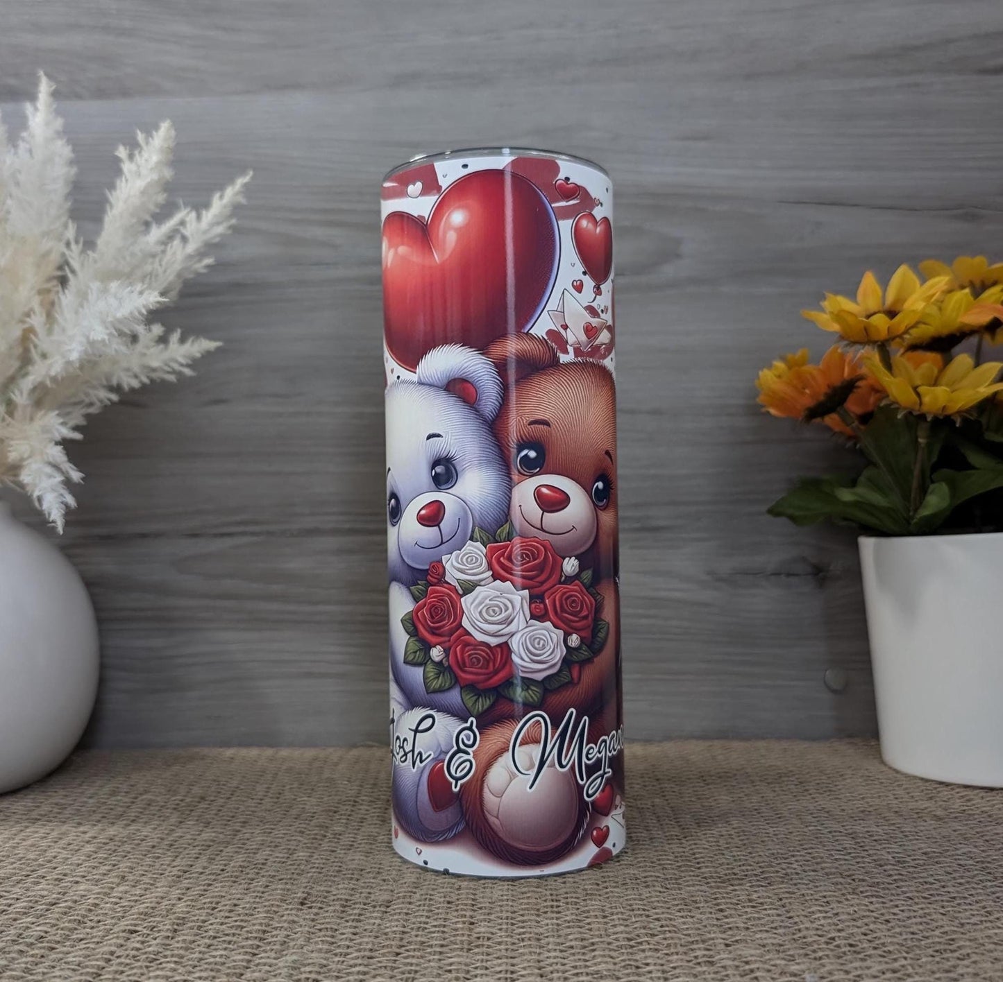 Teddy Bear Couple 20oz Skinny Tumbler