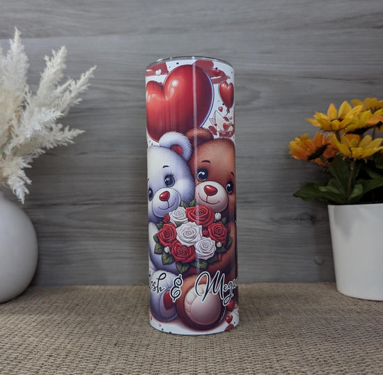 Teddy Bear Couple 20oz Skinny Tumbler