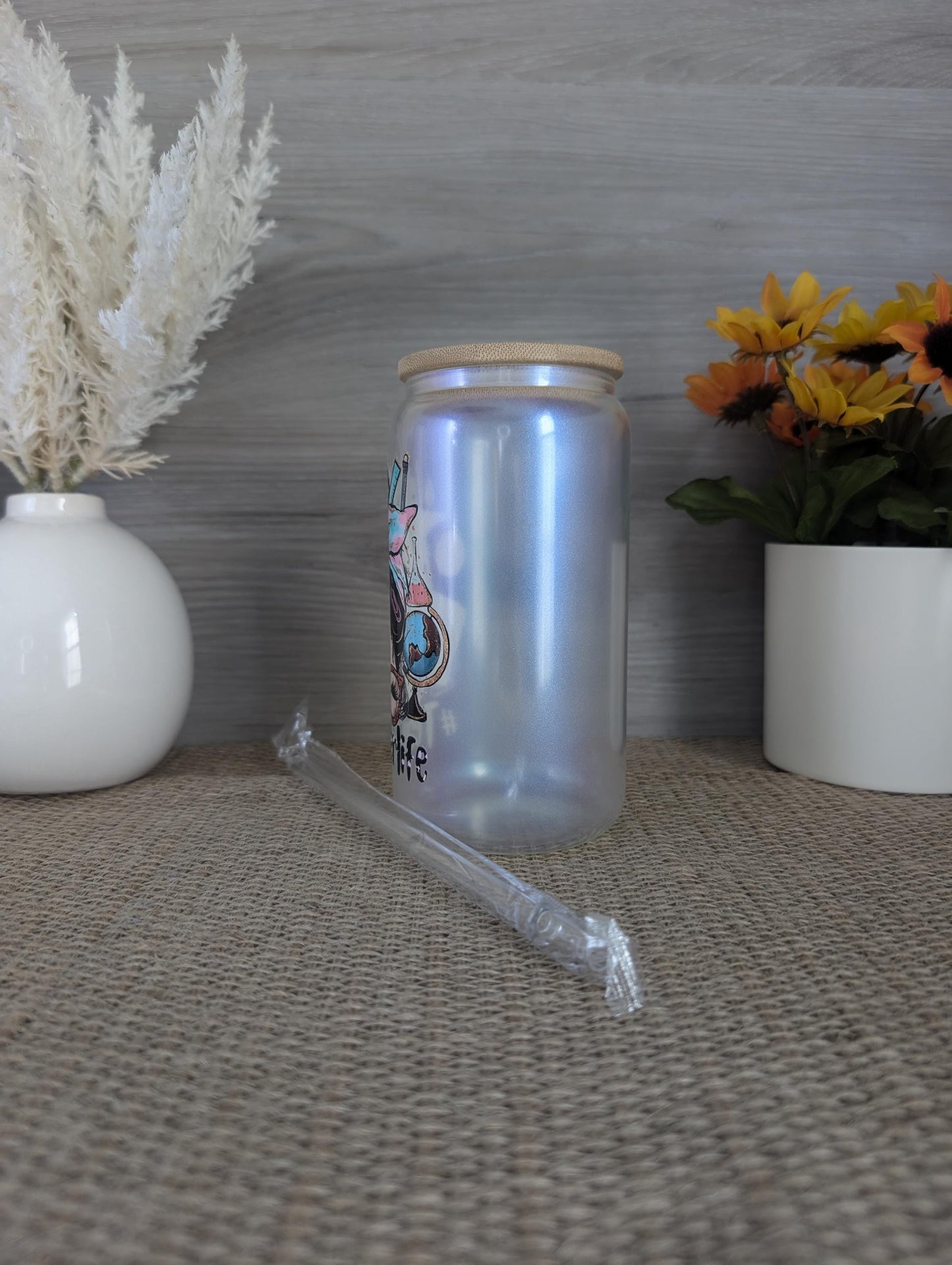 Teacher Life Frosted Glass Can – 16oz